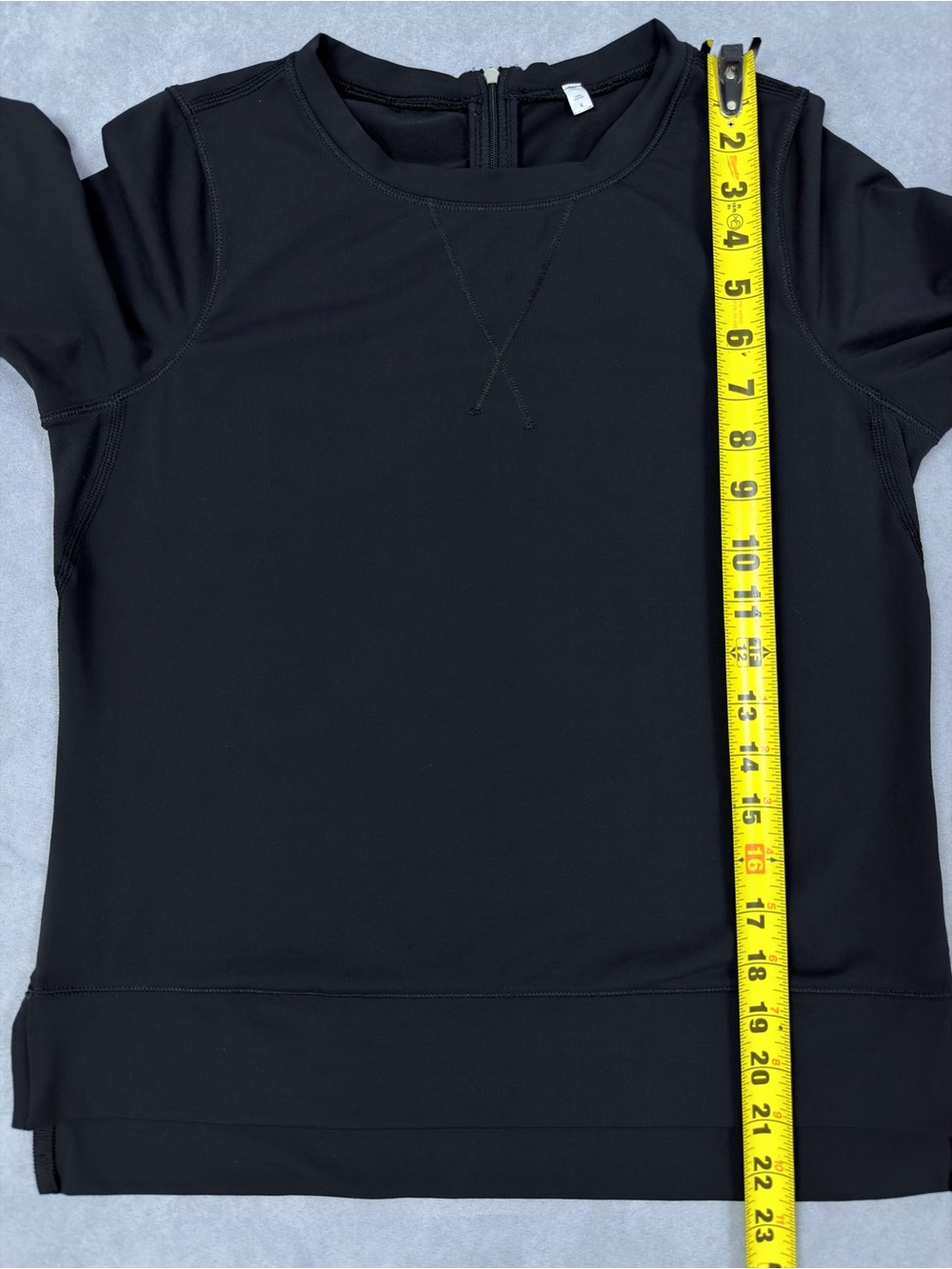 Lululemon Black Long Sleeve Crew Neck Back Zip Running Top - Picture 7 of 9